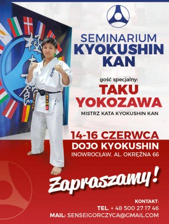 Семинар в Польше в Иновроцлаве проведет Таку Ёкозава, чемпион по ката киокушин кан