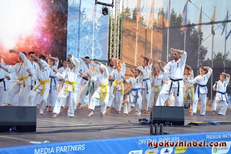 На церемонии открытия 2-х Европейских игр в Гомеле выступили с показательной программой гомельские каратисты